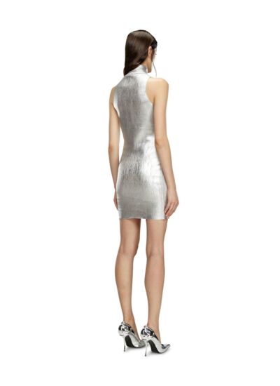 Robe courte en coton métallisé