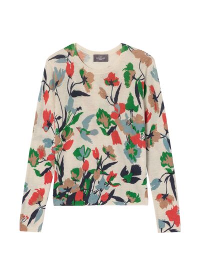 Col rond ultrafin imprimé - Femme - NATUREL