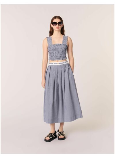 Jupe longue à motif vichy