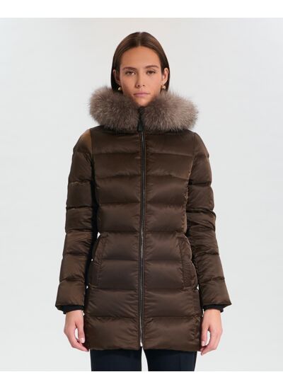 Doudoune Dalya Chocolat en Polyester