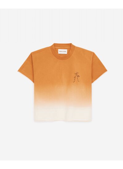 T-Shirt Avec Degrade Et Broderie Poitrine Et Print Dos Femme