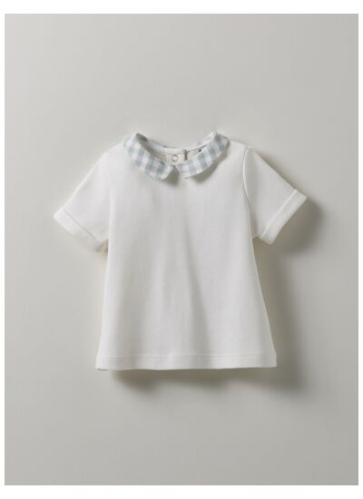 T-SHIRT MC COL VICHY