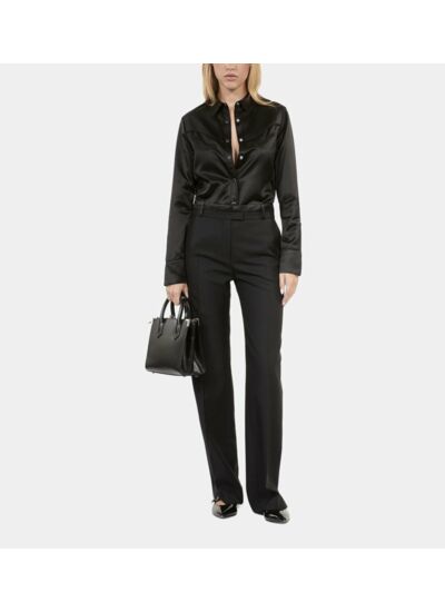 Pantalon Tailleur Large Noir Femme