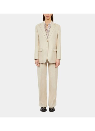 Veste Tailleur Écrue En Lin Femme