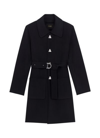 Manteau mi-long ceinturé