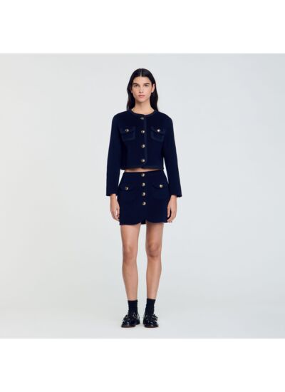 Jupe courte en laine double face