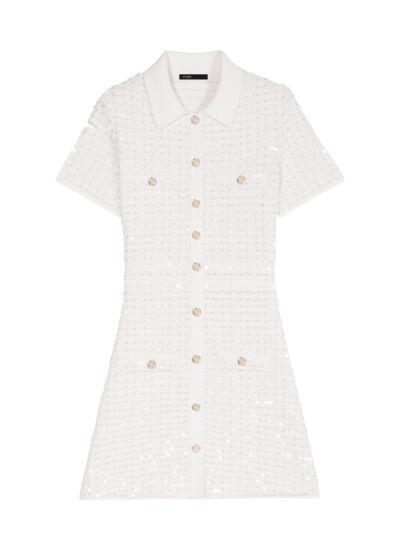 Robe courte en maille à sequins