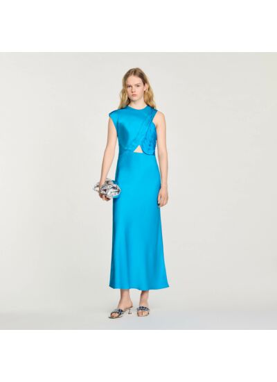 Robe longue drapée