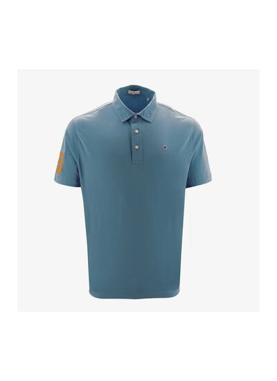 Polo manches courtes en coton avec broderie 15 bleu