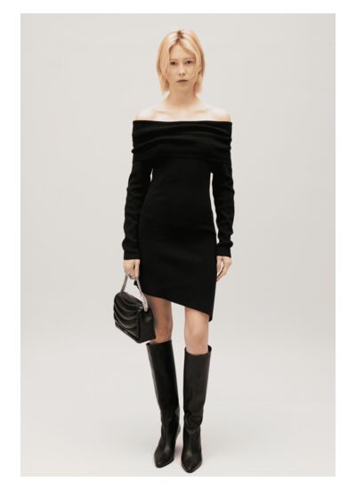 Robe asymétrique maille