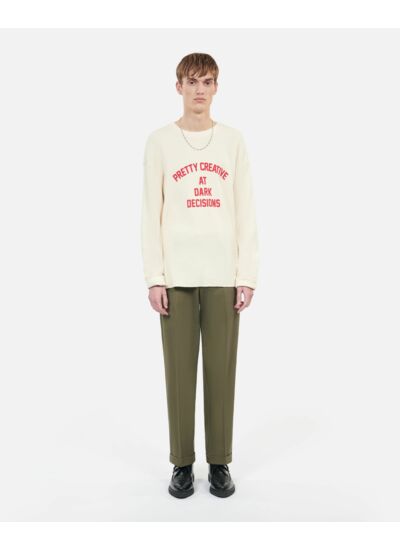 Sweatshirt Écru Sérigraphie Pretty Creative Homme