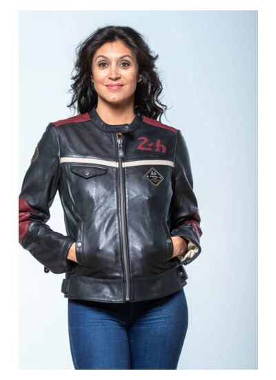 Blouson cuir femme Stacie noir