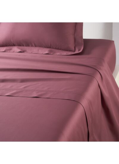 Yves Delorme - Drap plat en satin de coton rose, Triomphe