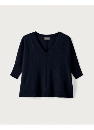 Pull V oversize - Femme - MARINE