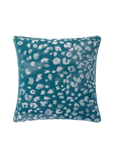 Yves Delorme - Housse de coussin en coton viscose bleu, Tioman