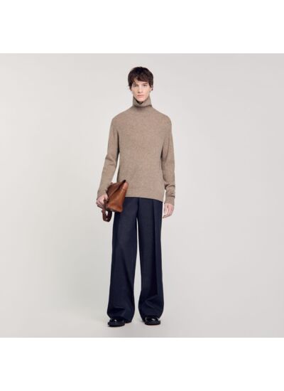 Pull col roulé laine et cachemire