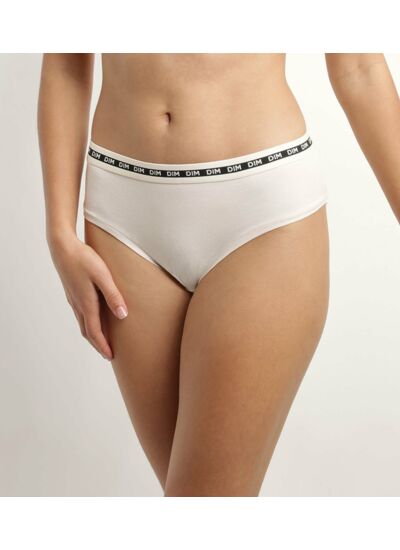 Shorty femme coton modal Beige ceinture contrastée Dim Icons Essentiel