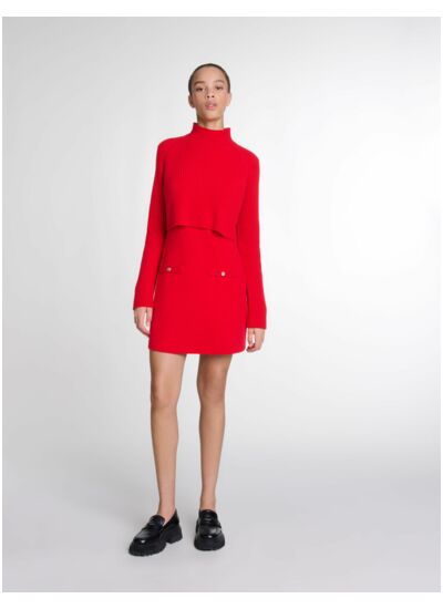 Robe courte 2-en-1 en maille