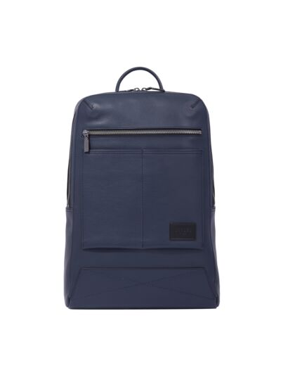 NEO NOMADE - SAC DOS 2 COMP ZIPPE - Bleu Minuit