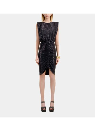 Robe Courte Noire À Paillettes Femme