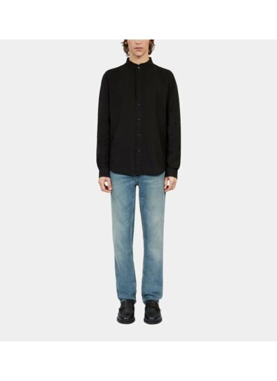 Chemise Noire En Coton Et Lin Homme