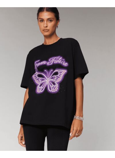 T-Shirt Col Rond Papillon