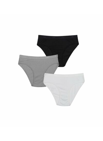 Lot de 3 culottes blanche, noire, grise Les Pockets DIM Girl