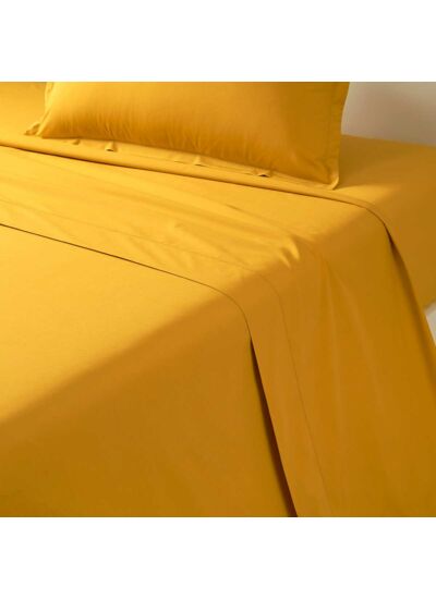 TDM - Drap plat en percale de coton beige, Percale Unie 80 Fils