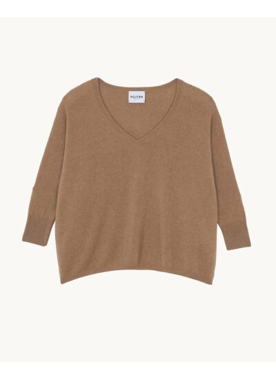 Pull Minie Pull cachemire col v oversize manche 3/4