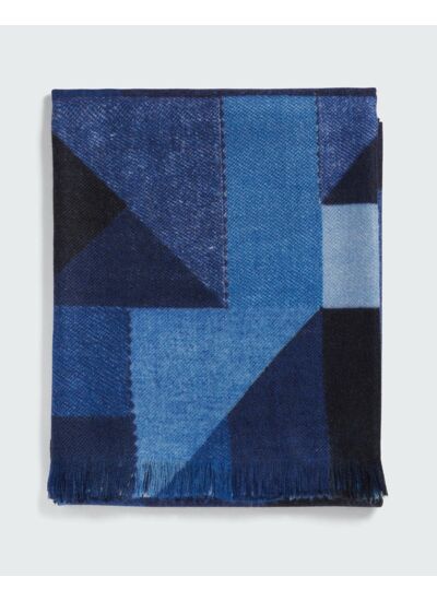 Étole imprimée patchwork denim - Accessoire - GEAI
