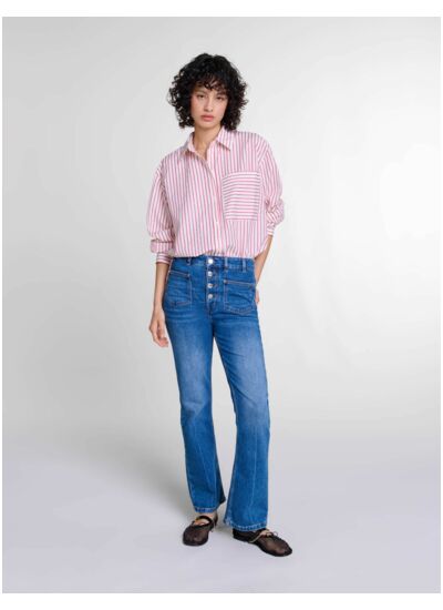 Chemise strassée à rayures