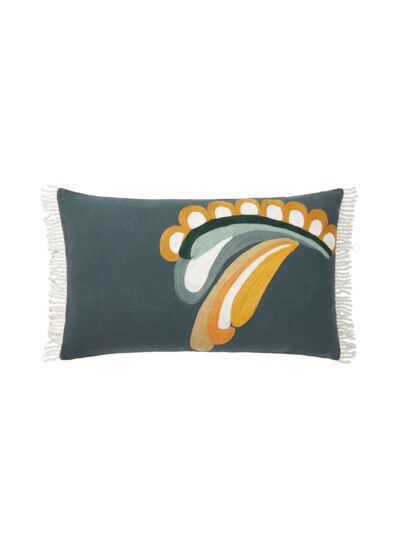 Desforges - Housse de coussin en coton orange, Seventies