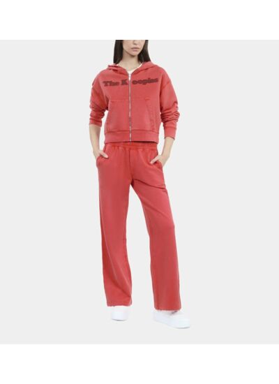 Sweatshirt Logo À Capuche Rouge Femme