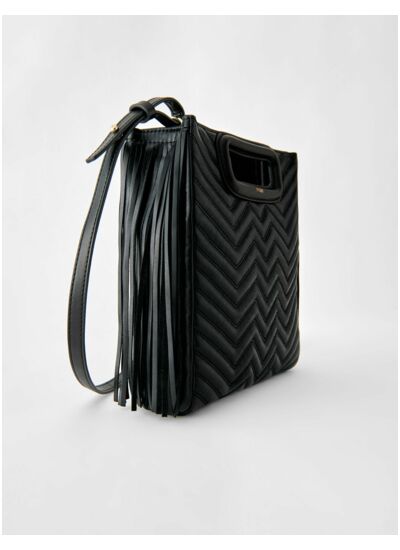 Sac M en cuir à franges