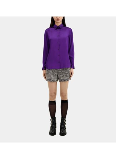 Chemise En Satin De Soie Manches Longues Femme