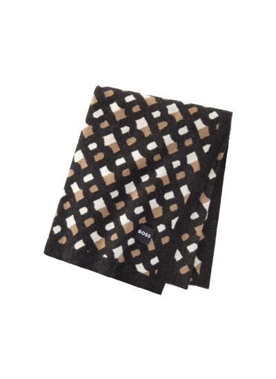 BOSS Home - Plaid en laine noir, Monogram