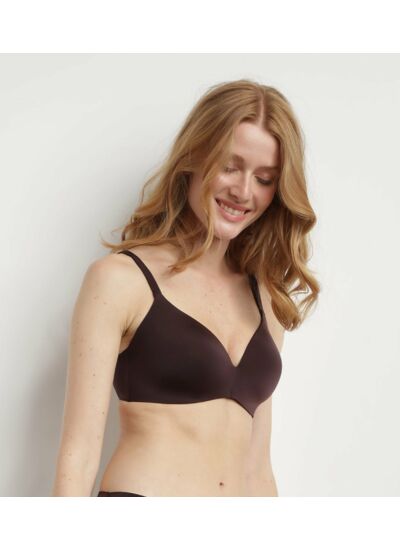 Soutien-gorge triangle ampliforme sans armatures marron InvisiFree Dim