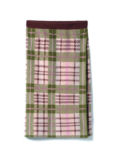 Jupe portefeuille jacquard tartan - Femme - AVOINE