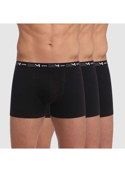 Lot de 3 boxers noir Homme en coton stretch