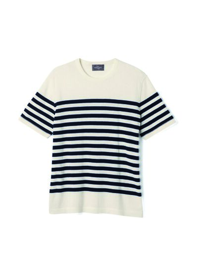T-shirt marinière ultrafin - Homme - NATUREL/MARINE