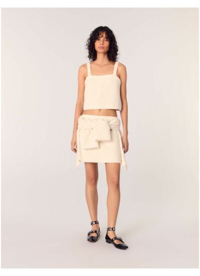 Top court en maille effet tweed