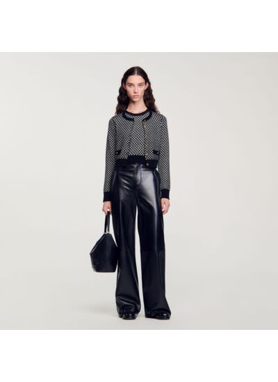 Cardigan jacquard carreaux