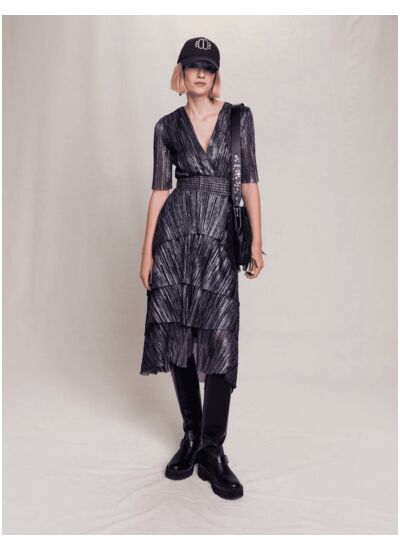 Robe lamée à volants