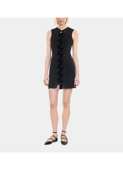 Robe Courte Avec Laçage Noire Femme