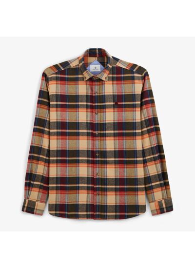 Chemise à carreaux orange