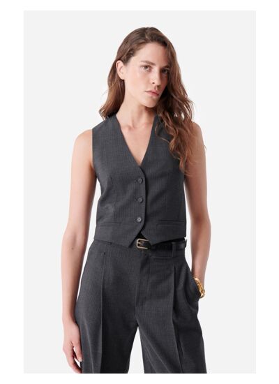 Gilet De Costume Denso En Laine Mélangée