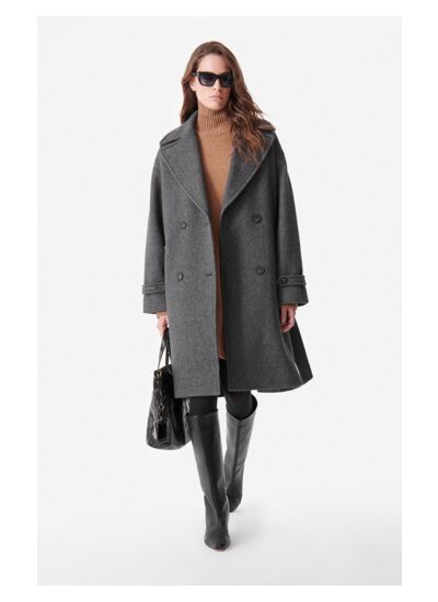 Manteau Cecil En Laine Mélangée