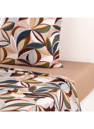 Olivier Desforges - Drap plat en percale de coton multicouleurs, Serafino