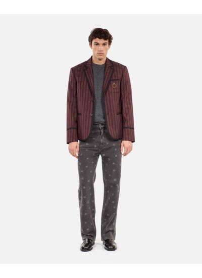 Veste À Rayures En Laine Mélangée Homme