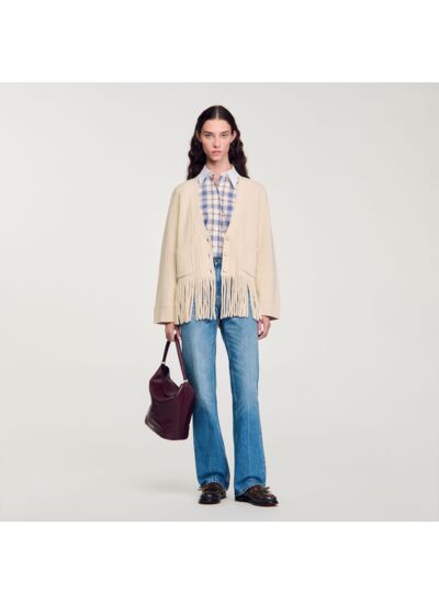 Cardigan en maille à franges